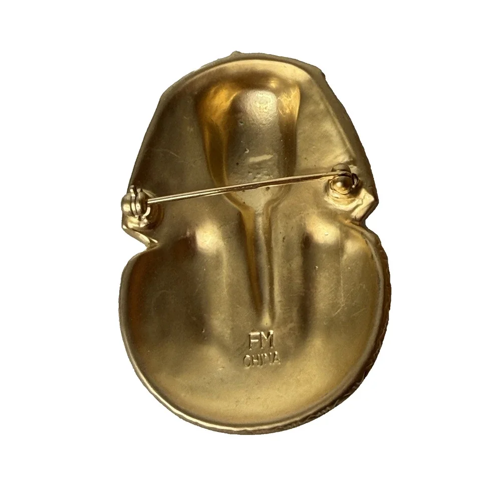Vintage Franklin Mint King Tutankhamun Tut Jewelry Egyptian Revival Brooch Pin